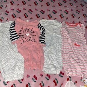 Pink and White sleep sacks 4pc Set